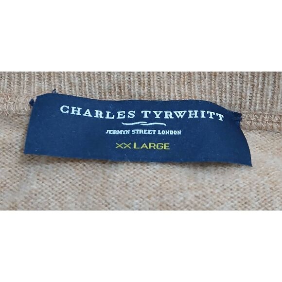 Charles Tyrwhitt mens 2xl wool cashmere tan sweater camel brown - Picture 4 of 7